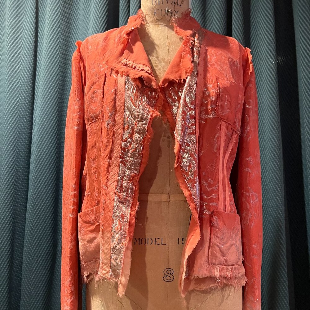 Gorgeous Coral pink silk Roberto Cavalli Jacket M